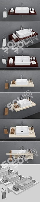 RAVAK Formy Washbasin Set 3D model image 3