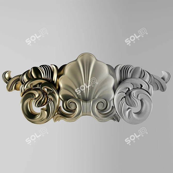 Elegant Carved Ornament 3D model image 2