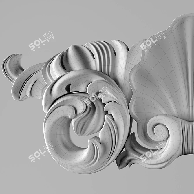 Elegant Carved Ornament 3D model image 3