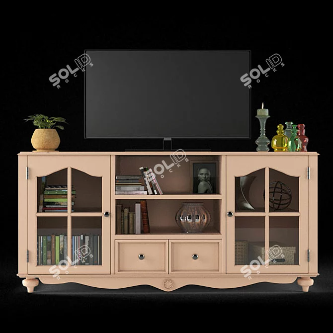 Luetta 52" TV Stand with Stylish Design 3D model image 1
