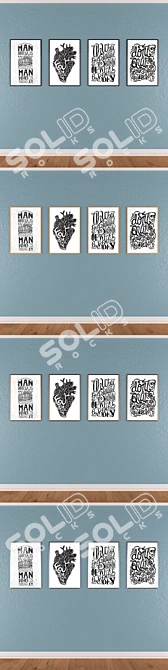 Modern Wall Art Set 304 3D model image 3