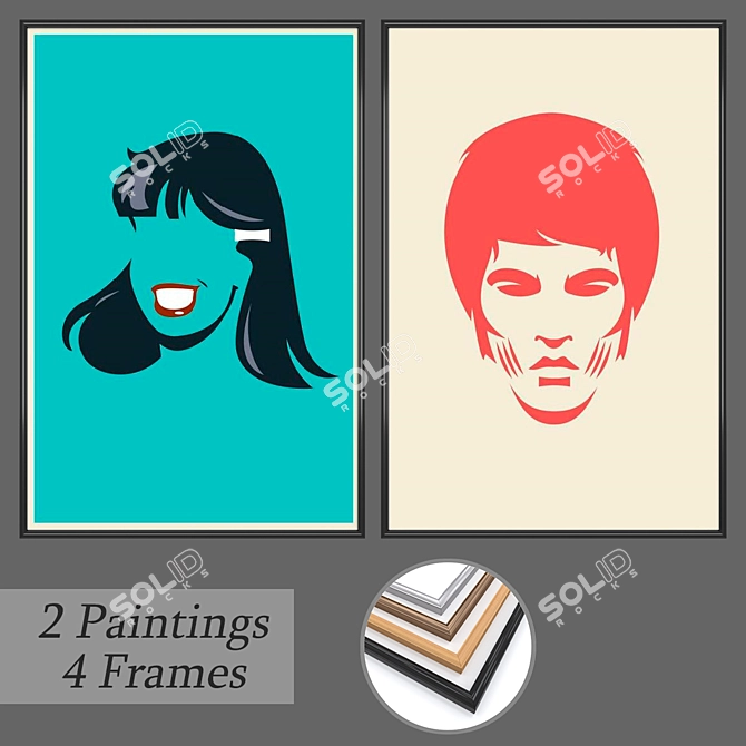 Modern Wall Art Set: No. 307 3D model image 1