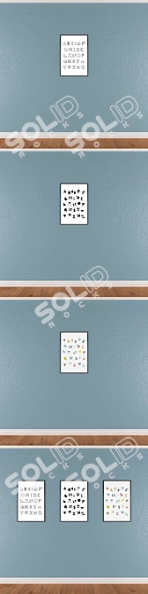 Modern Wall Art Set No. 308 3D model image 3