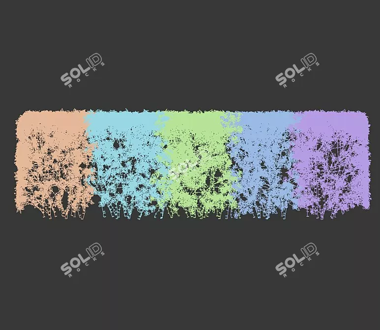 Customizable Transparent Hedge - Cotoneaster Lucidus 3D model image 2