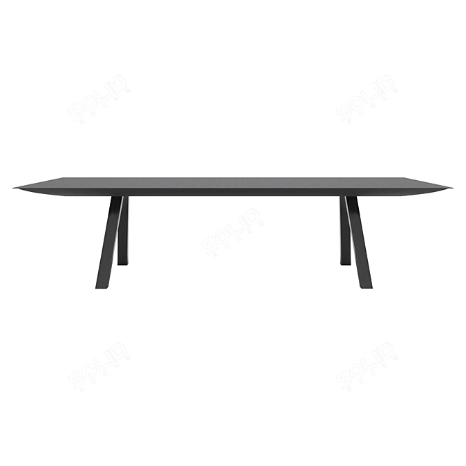 Sleek Black Dining Table 3D model image 1