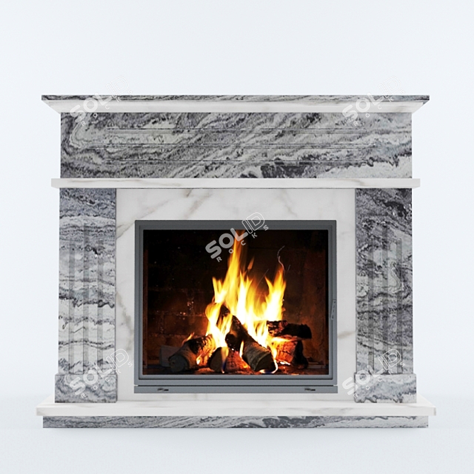 Classic Minimalist Fireplace 3D model image 3