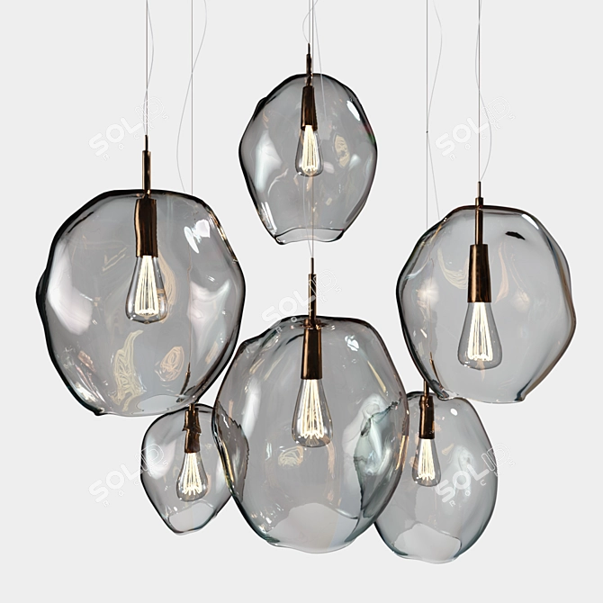 Infinity Pendant Light: Hand-Blown Glass 3D model image 1