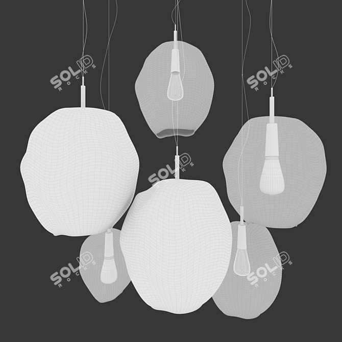 Infinity Pendant Light: Hand-Blown Glass 3D model image 3