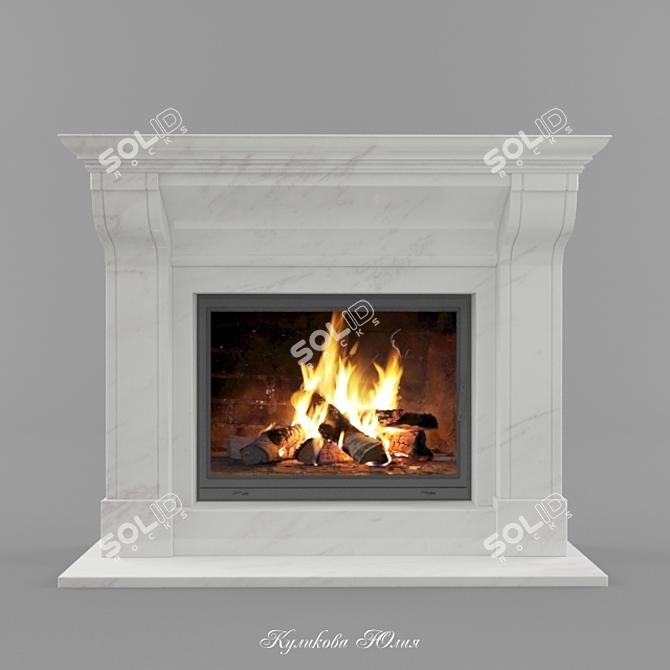 Elegant Fireplace Portal 3D model image 2