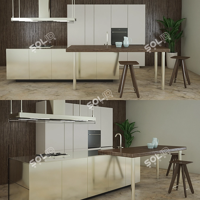 ARTEX Varenna Poliform Kitchen 3D model image 1