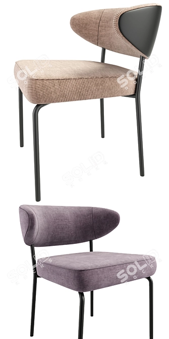 Modern Low Dining Chair with Minotti Mills Design 3D model image 2