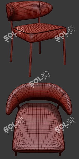 Modern Low Dining Chair with Minotti Mills Design 3D model image 3
