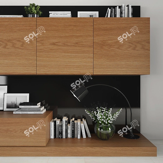 Modern TV Stand Set with Storage 3D model image 2