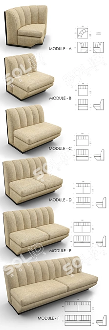 Vienna Modular Banquet Seating 3D model image 2