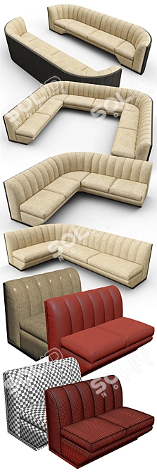 Vienna Modular Banquet Seating 3D model image 3