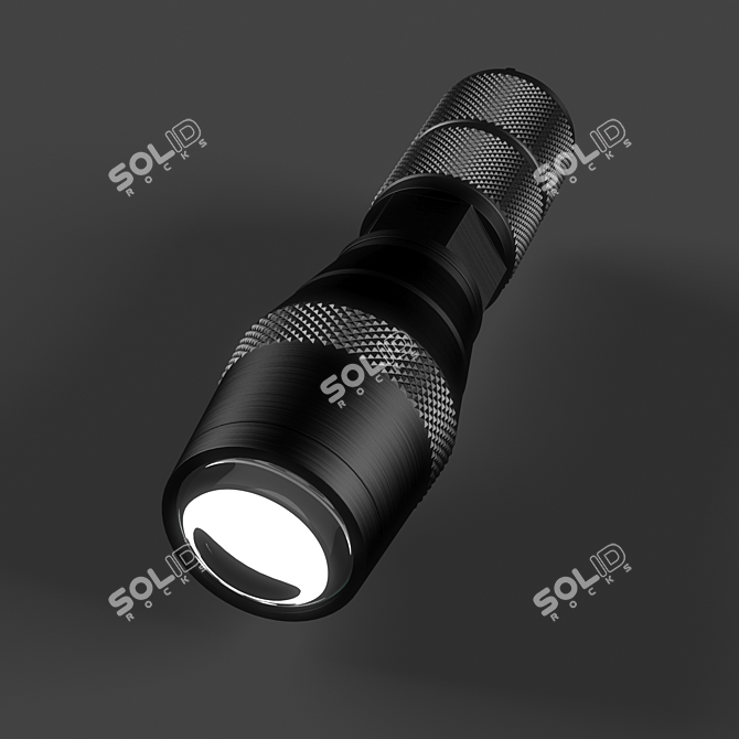 Pocket-Sized Black Flashlight 3D model image 2