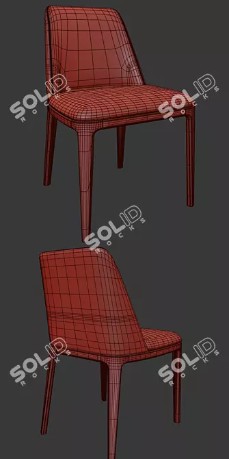 Poliform Grace Armless Chair: Elegant Seating Solution 3D model image 3