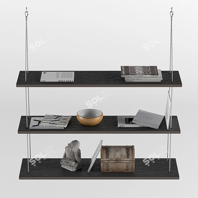 Minimalist Floating Wall Shelves 3D model image 1