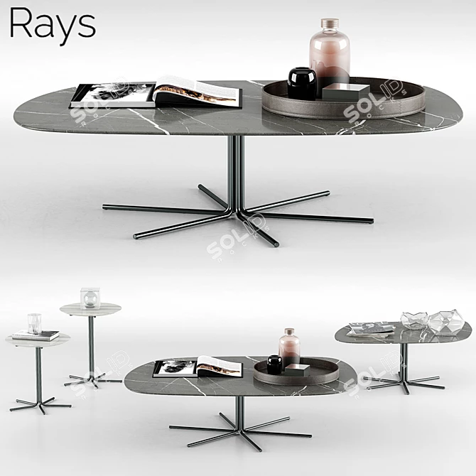 Minimalist Design: Minotti Rays Coffee Tables 3D model image 1