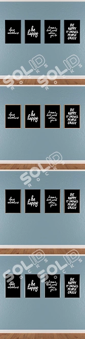 4-piece Wall Art Set with Multiple Frame Options - No. 319 3D model image 3