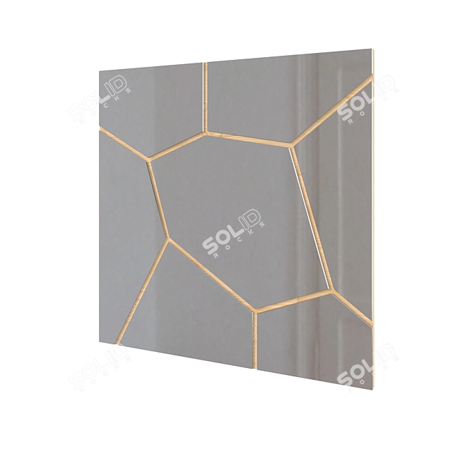 Reflective Panel: Modern Mirror Art 3D model image 1