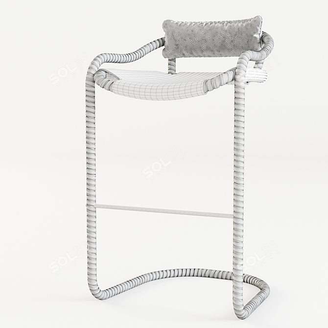 Sleek Ochre Caribou Bar Stool 3D model image 3