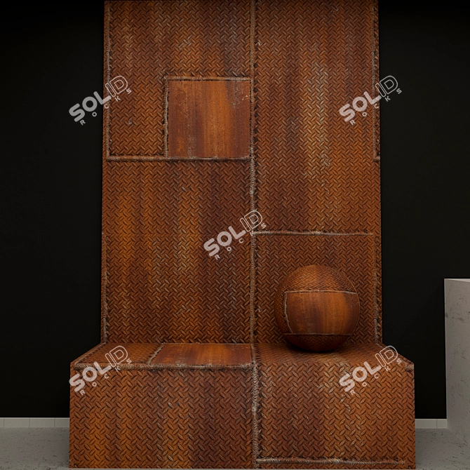 Rustic Metal Effect Plaster 3D model image 1