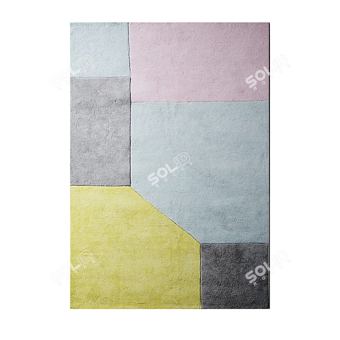 Geometric Cotton Carpets 160x230cm 3D model image 2