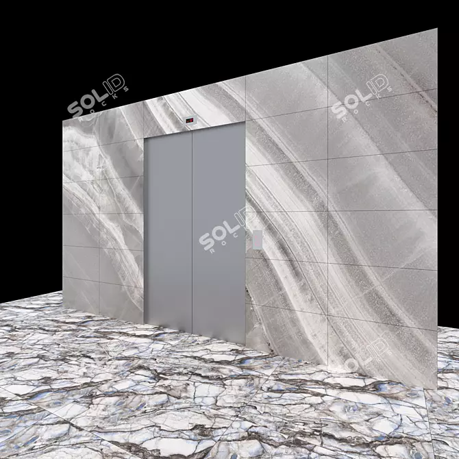 Elegant Ceramic Wall & Elevator Set 3D model image 1