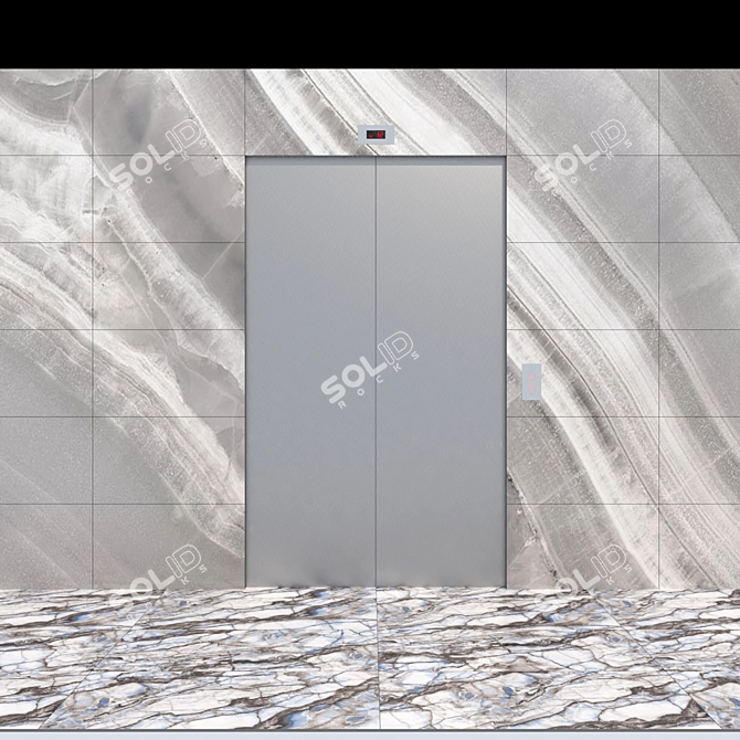 Elegant Ceramic Wall & Elevator Set 3D model image 2