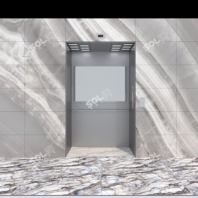 Elegant Ceramic Wall & Elevator Set 3D model image 3