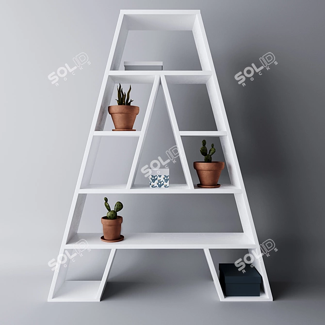 Wooden Letter Shelving 3D model image 1