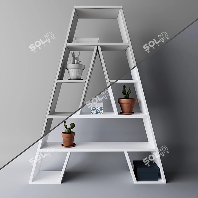 Wooden Letter Shelving 3D model image 2