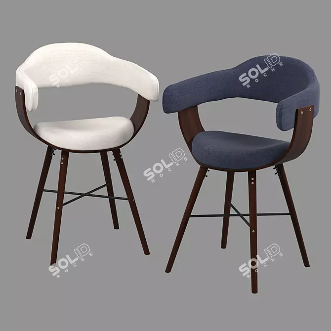 Barrie Dining Chair: Perfect Blend of Fabric and Wood. 3D model image 1