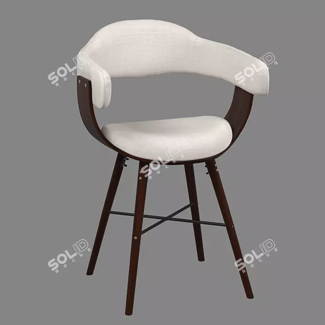Barrie Dining Chair: Perfect Blend of Fabric and Wood. 3D model image 2