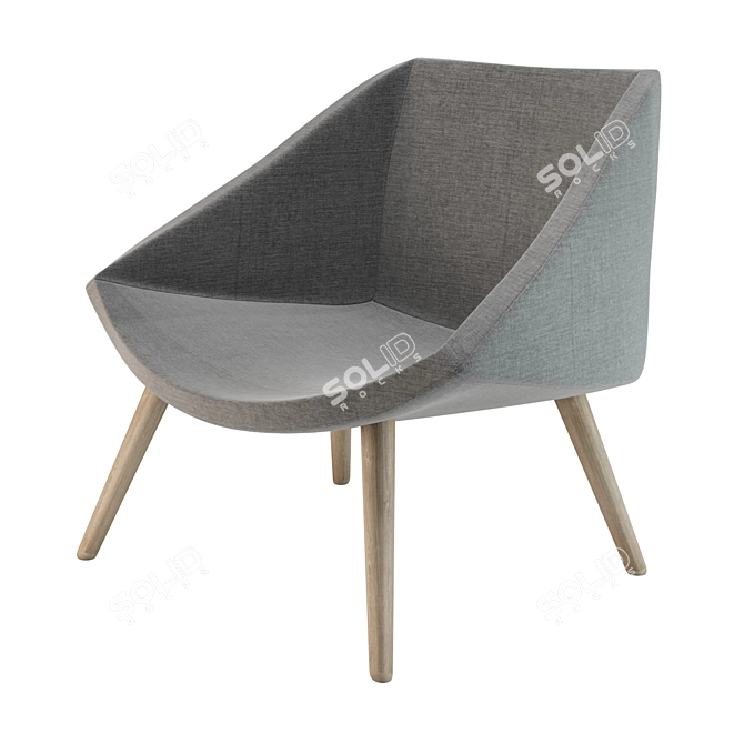 Vintage-Inspired Gray Armchair 3D model image 1