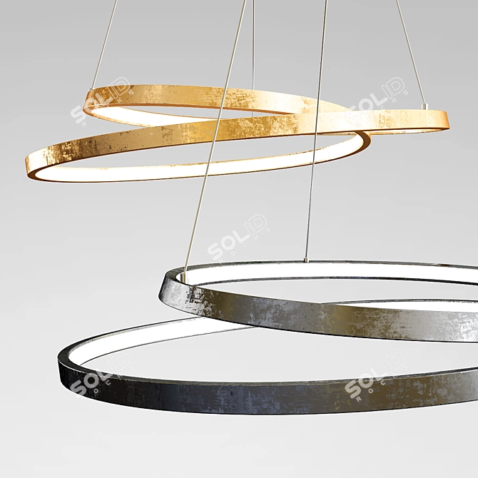 Golden Glow Pendant Light 3D model image 1
