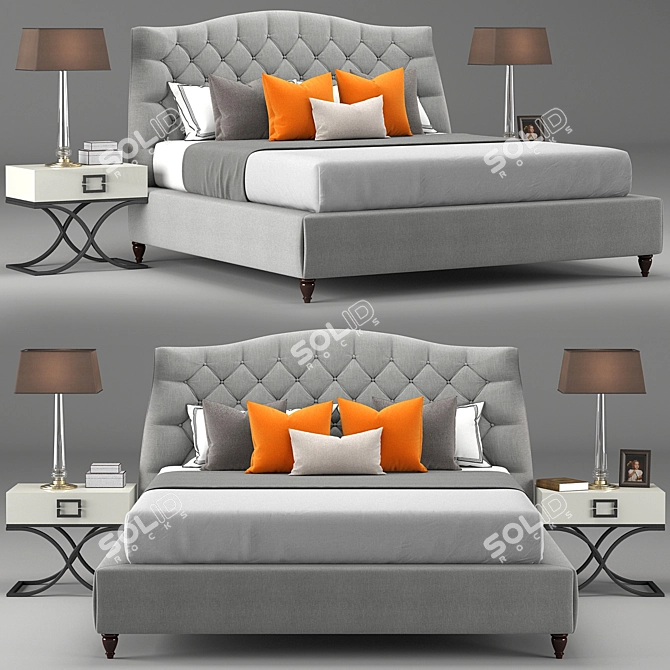 Elegant Toscanova Bed 3D model image 1