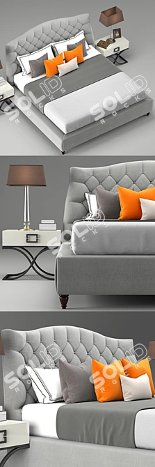 Elegant Toscanova Bed 3D model image 2