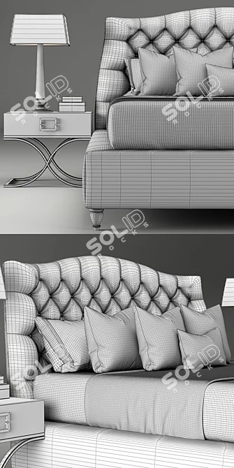 Elegant Toscanova Bed 3D model image 3