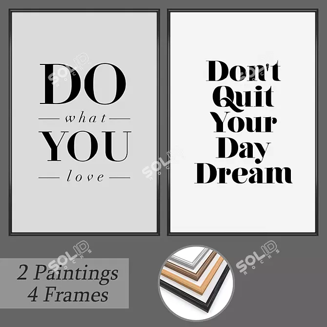 Modern Wall Art Set with Multiple Frame Options 3D model image 1