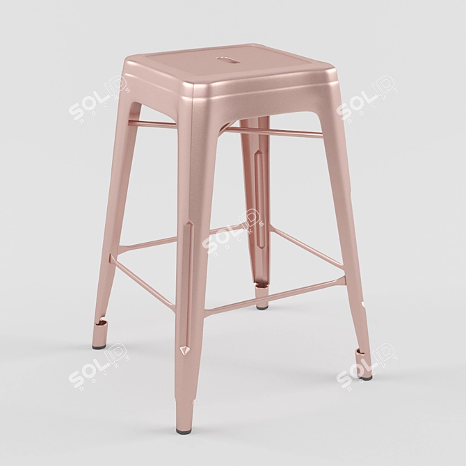 Modern Metallic Leo Barstool 3D model image 3