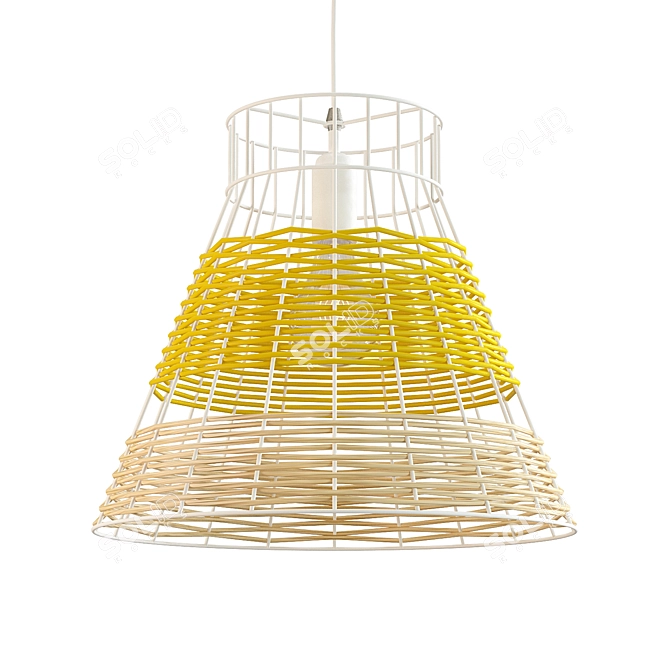 Colonel Straw Pendant: Playfully Chic Hanging Lamps 3D model image 1