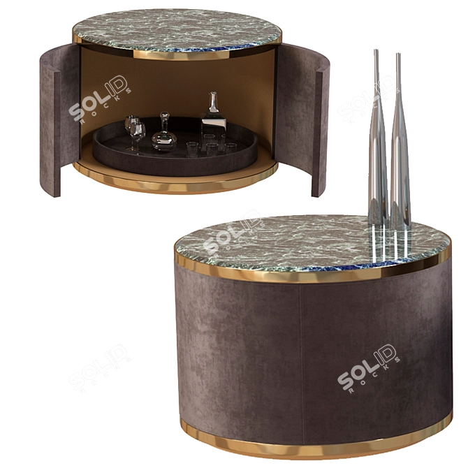 Elegant Bar Table: Leather Upholstery 3D model image 1