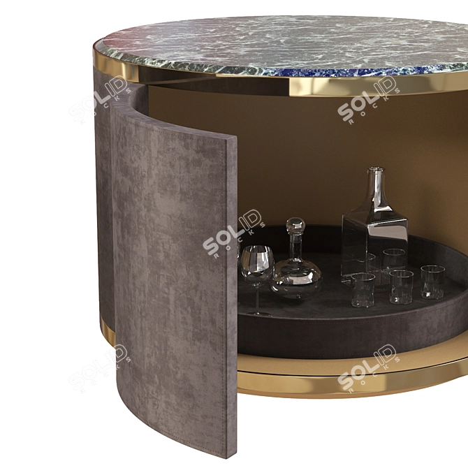 Elegant Bar Table: Leather Upholstery 3D model image 2