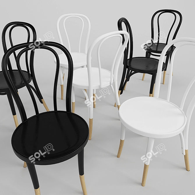 Classic Vienna Chair: Elegant and Stylish 3D model image 3