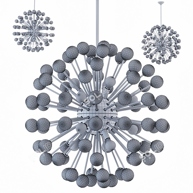 Blue Murano Sputnik Chandelier | Modern Hollywood Regency 3D model image 3