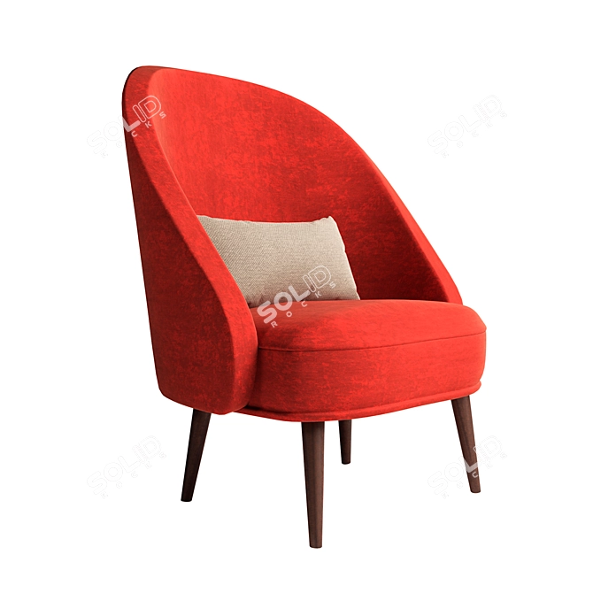 Velvet Armchair: Cozy Comfort for Your Interiors 3D model image 1