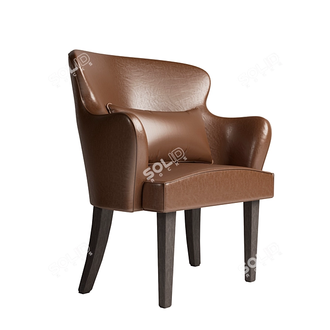 Cozy Home Chair: Textile & Leather Blend 3D model image 3