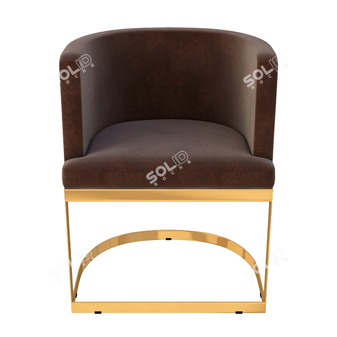 Velvet Steel Dining Chair 3D model image 2